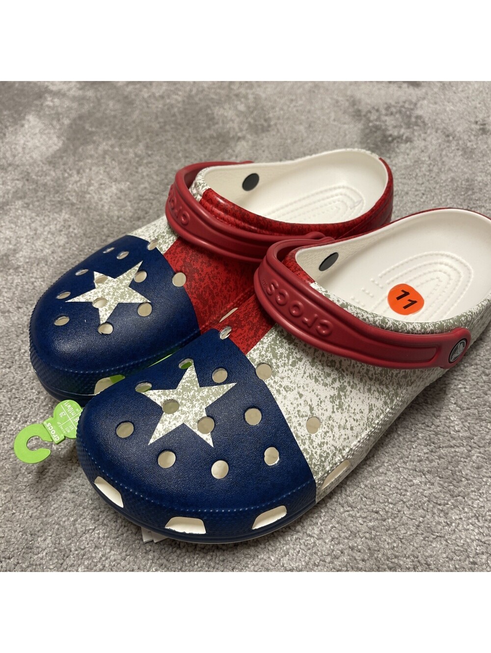 Authentic Crocs Super Comfort Classic Clogs Size: Men 11  USA Flag New